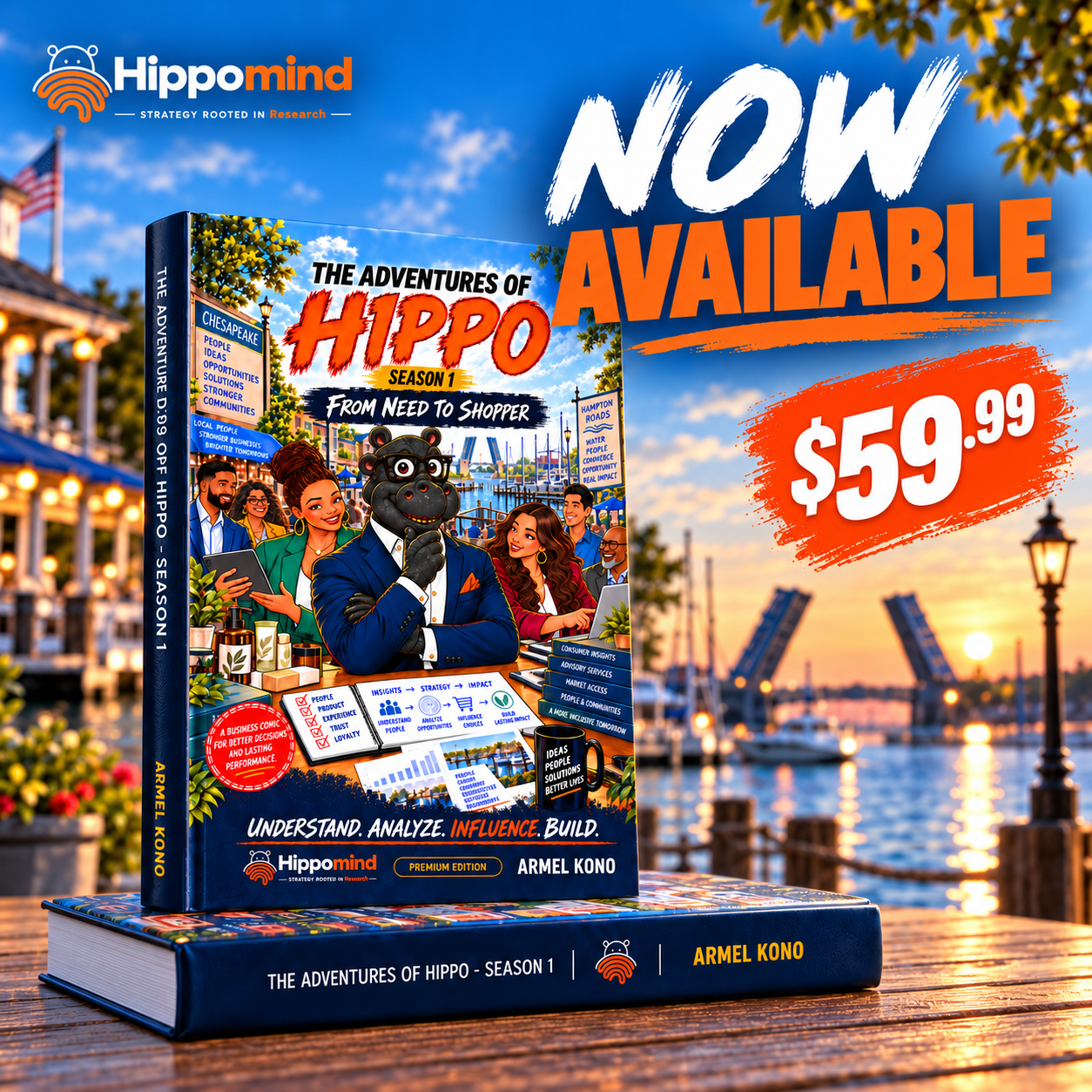 3D presentation of the English premium hardcover The Adventures of HIPPO — Season 1
